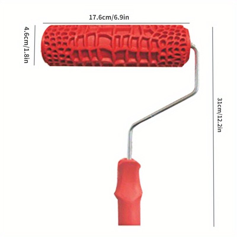 1 kpl 17.78cm kuviorulla, koristeellinen rulla, taidetekstuurirulla muovikahvalla, krokotiilinnahkakuvio puupeite rulla. hinta ja tiedot | Maalaustarvikkeet | hobbyhall.fi