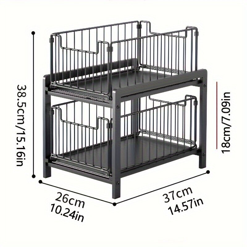 Keittiön Allaskaappijärjestäjä Monikerroksinen Irrotettava Vedettävä Tavaroiden Säilytyshylly hinta ja tiedot | Keittiövälineet | hobbyhall.fi