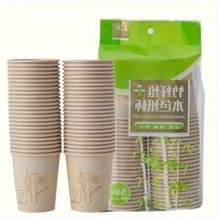 50kpl/100kpl Arvopaketti Kuitu Kertakäyttömuki, 9oz Bambu Kuvio Paperimuki, Ravintola Juhliin. hinta ja tiedot | Keittiövälineet | hobbyhall.fi