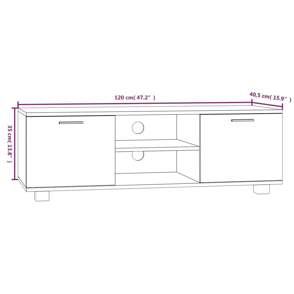 vidaXL TV-taso betoninharmaa 120x40,5x35 cm tekninen puu hinta ja tiedot | TV-tasot | hobbyhall.fi