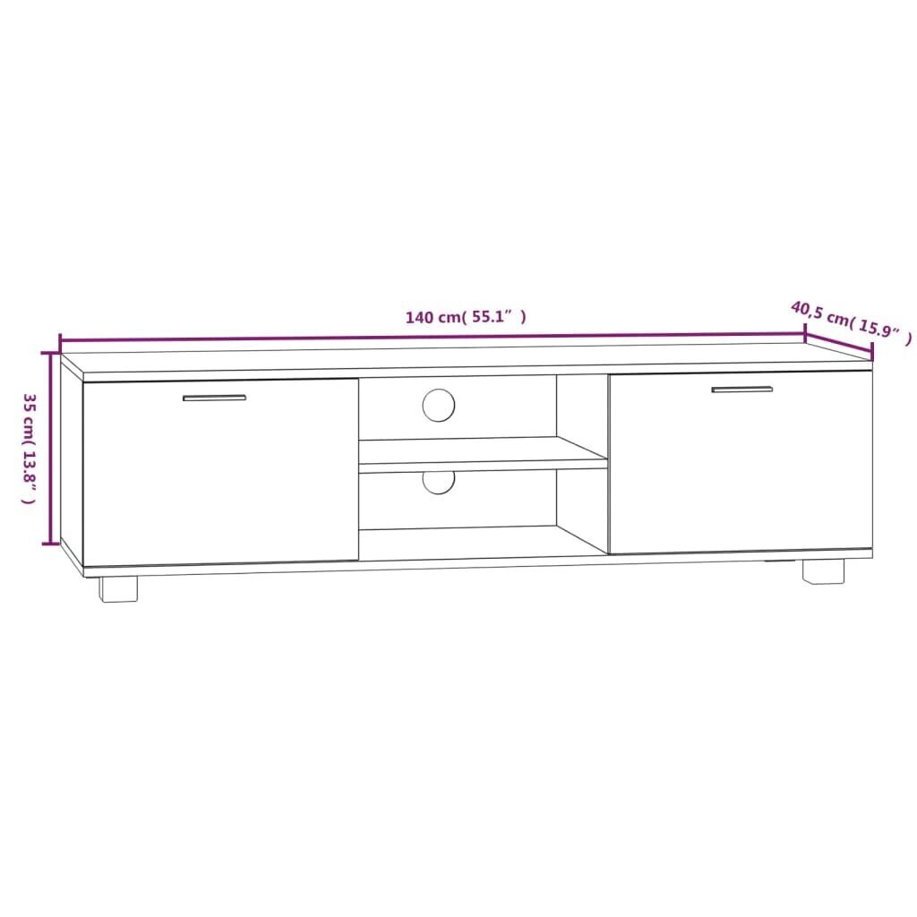 vidaXL TV-taso betoninharmaa 140x40,5x35 cm tekninen puu hinta ja tiedot | TV-tasot | hobbyhall.fi