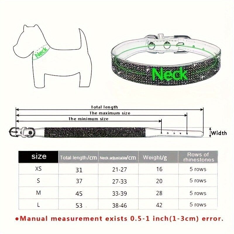 'Pehmeä ja säädettävä PU nahkainen koirankaulus strassikoristeella söpöille kissoille, koirille ja pennuille.' hinta ja tiedot | Koiran vaatteet | hobbyhall.fi