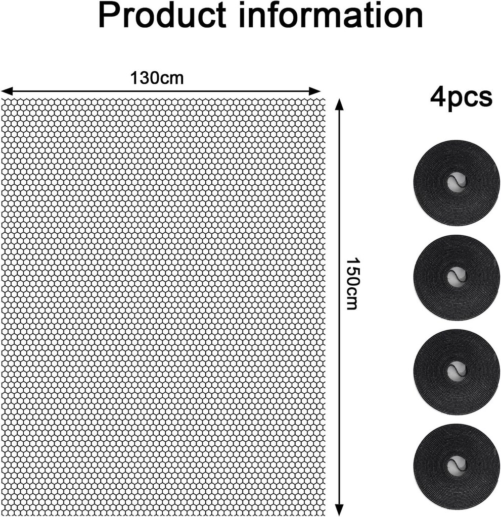 DANNEEFORSU Hyttyssuoja ikkunoille, 130x150 cm hinta ja tiedot | Hyttysverkot | hobbyhall.fi