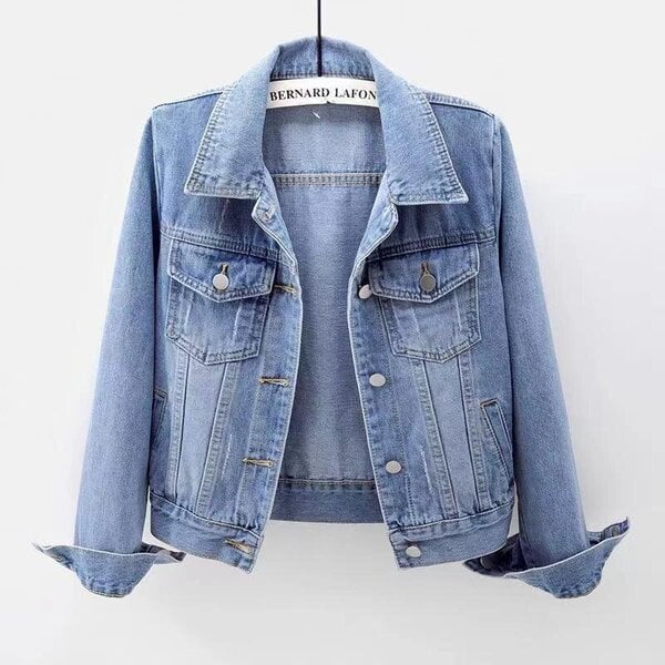 (M-kuninkaallinen sininen)Kevät Kesä Täyshihat Solid Naiset Kaulus Distressed Takki Naisten Pesty Leikattu Denim Takki Tyttö Revitty Jean Cardigan Top