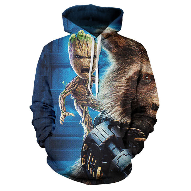 (W-1485-XXS）Guardians of the Galaxy Groot Miesten Hupparit Puserot 3D-tulostettu hinta ja tiedot | Miesten puserot ja hupparit | hobbyhall.fi