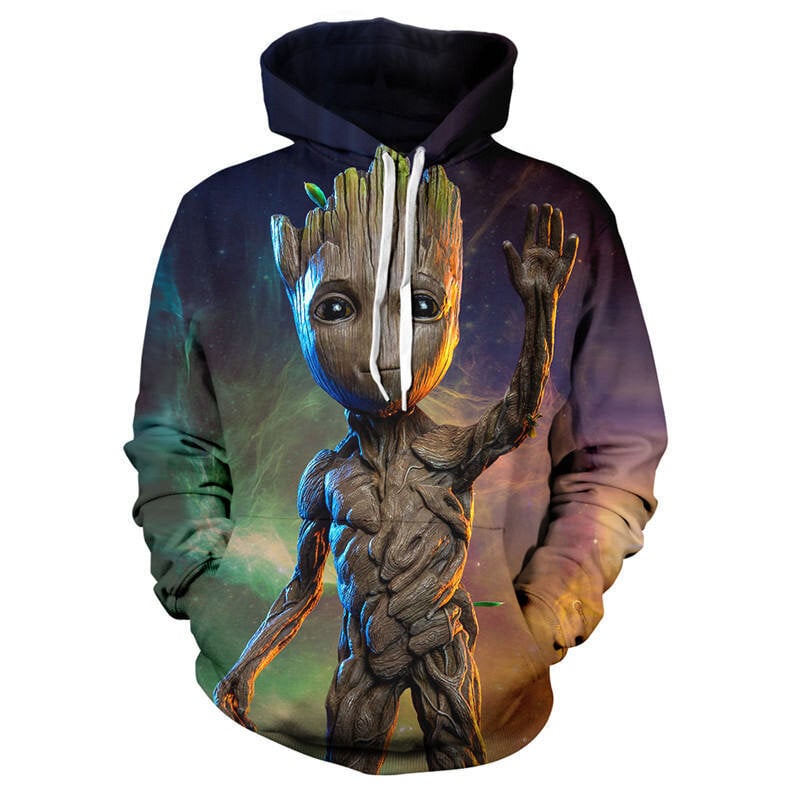 (W-1481-XXS）Guardians of the Galaxy Groot Miesten Hupparit Puserot 3D-tulostettu hinta ja tiedot | Miesten puserot ja hupparit | hobbyhall.fi