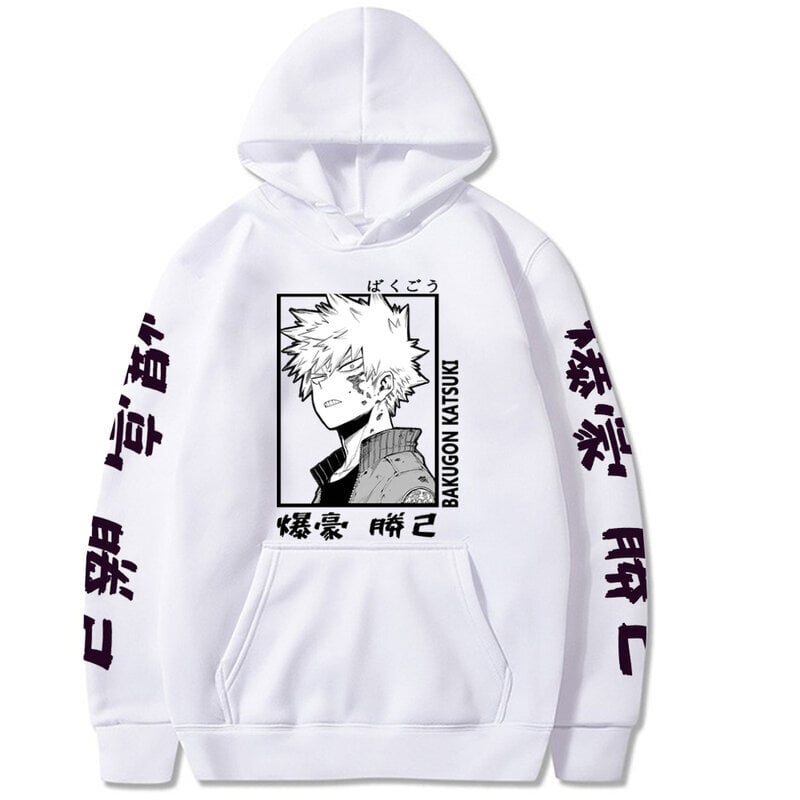 (valkoinen-XS）Harajuku My Hero Academia Hoodies Miesten pitkähihainen villapaita hinta ja tiedot | Miesten puserot ja hupparit | hobbyhall.fi