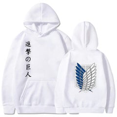 (valkoinen-XS）Japanilaiset Anime Graphic -hupparit Miesten Kawaii Attack on Titan Harajuku Sweatshirt Unisex hinta ja tiedot | Miesten puserot ja hupparit | hobbyhall.fi