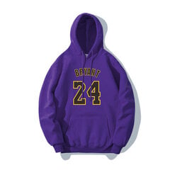 (2424 purple-S）mies Basketball sport huppari BRYANT 24 kyltti painettu luonnonvalkoinen hinta ja tiedot | Miesten puserot ja hupparit | hobbyhall.fi