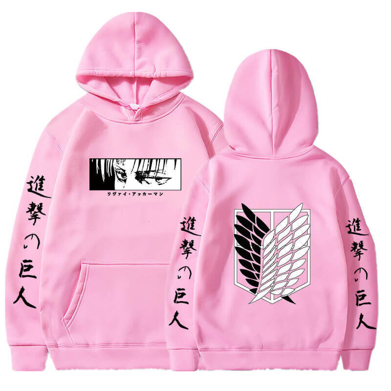 (PinkA-XS）Anime Hoodie Attack on Titan Pullover Casual pitkähihainen Streetwear Harajuku Sweatshirt Miesten/ Unisex hinta ja tiedot | Miesten puserot ja hupparit | hobbyhall.fi