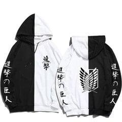 (BlackE-XS）Anime-huppari Attack on Titan Pullover Casual pitkähihainen Streetwear Harajuku Sweatshirt Miesten/Unisex hinta ja tiedot | Miesten puserot ja hupparit | hobbyhall.fi