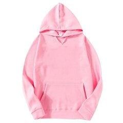 (Pink-S）Syksyn talvihupparit Miesten paksu kangas Solid Basic hinta ja tiedot | Miesten puserot ja hupparit | hobbyhall.fi