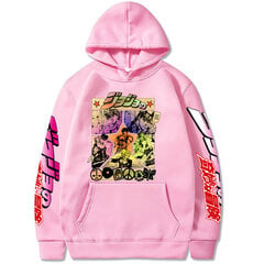 (Pink-XS）Harajuku JOJO's Bizarre Adventure Unisex -hupparit hinta ja tiedot | Miesten puserot ja hupparit | hobbyhall.fi