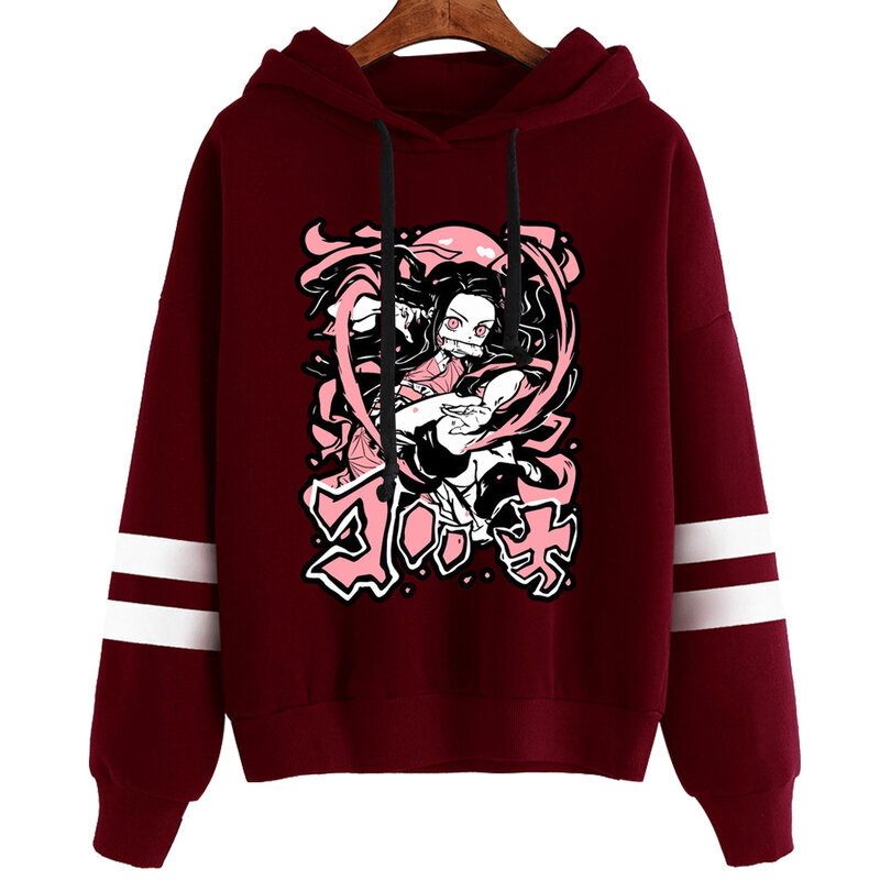 (Burgundy-XS）Japanilainen anime Demon Slayer syksyn pitkähihaiset hupparit hinta ja tiedot | Miesten puserot ja hupparit | hobbyhall.fi