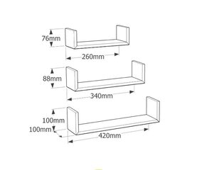 Hyllysarja FUS 1, harmaa hinta ja tiedot | Hyllyt | hobbyhall.fi