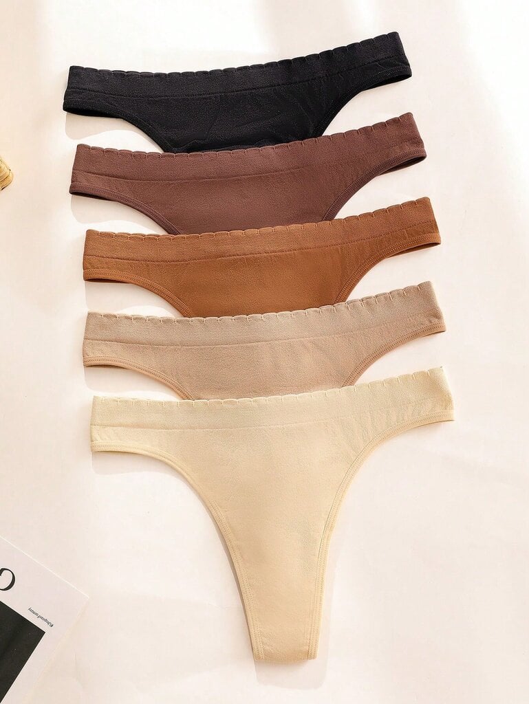 5kpl Solid Simple Solid Thong·Multicolor·L hinta ja tiedot | Naisten sandaalit ja tossut | hobbyhall.fi