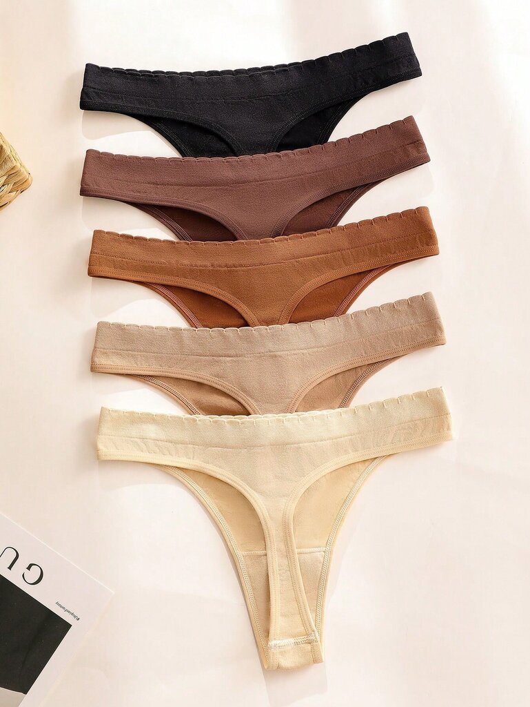 5kpl Solid Simple Solid Thong·Multicolor·L hinta ja tiedot | Naisten sandaalit ja tossut | hobbyhall.fi