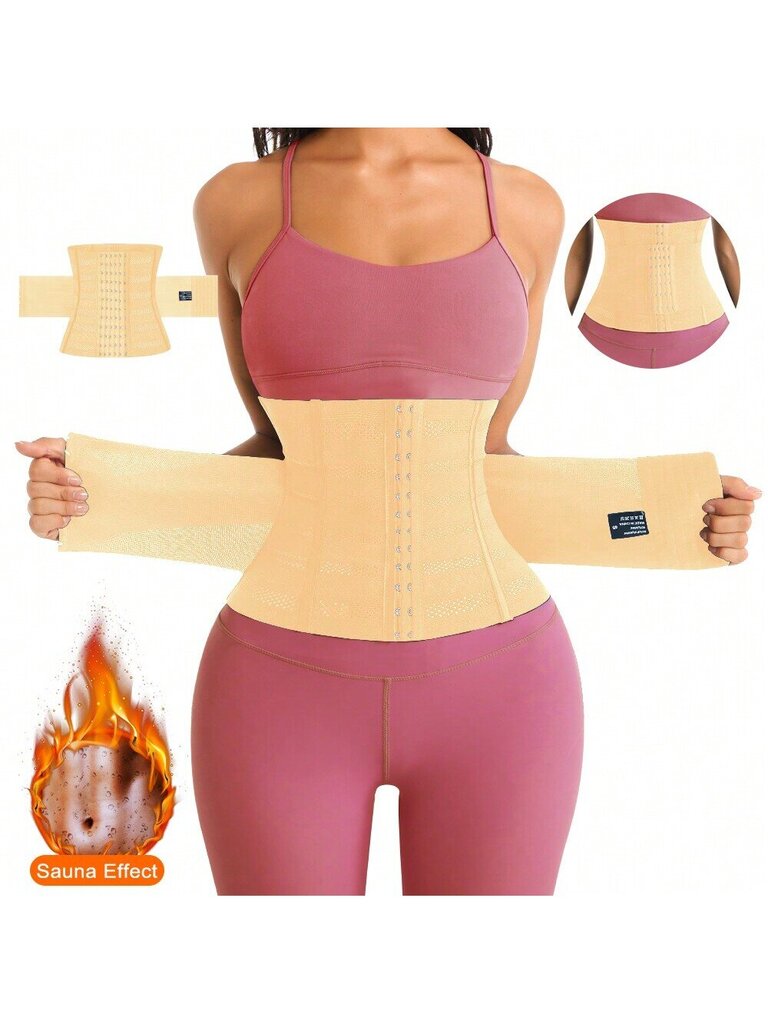 1kpl Wrap Waist Trainer Double Belt Faja Body Shaper Korsetti Shapewear Hohentava Tuppi Nainen Tasainen Kiristää Vatsaa Synnytyksen jälkeinen Tuppi vyötärötreenaaja vartalonmuovaaja·Aprikoosi·S hinta ja tiedot | Maalit | hobbyhall.fi