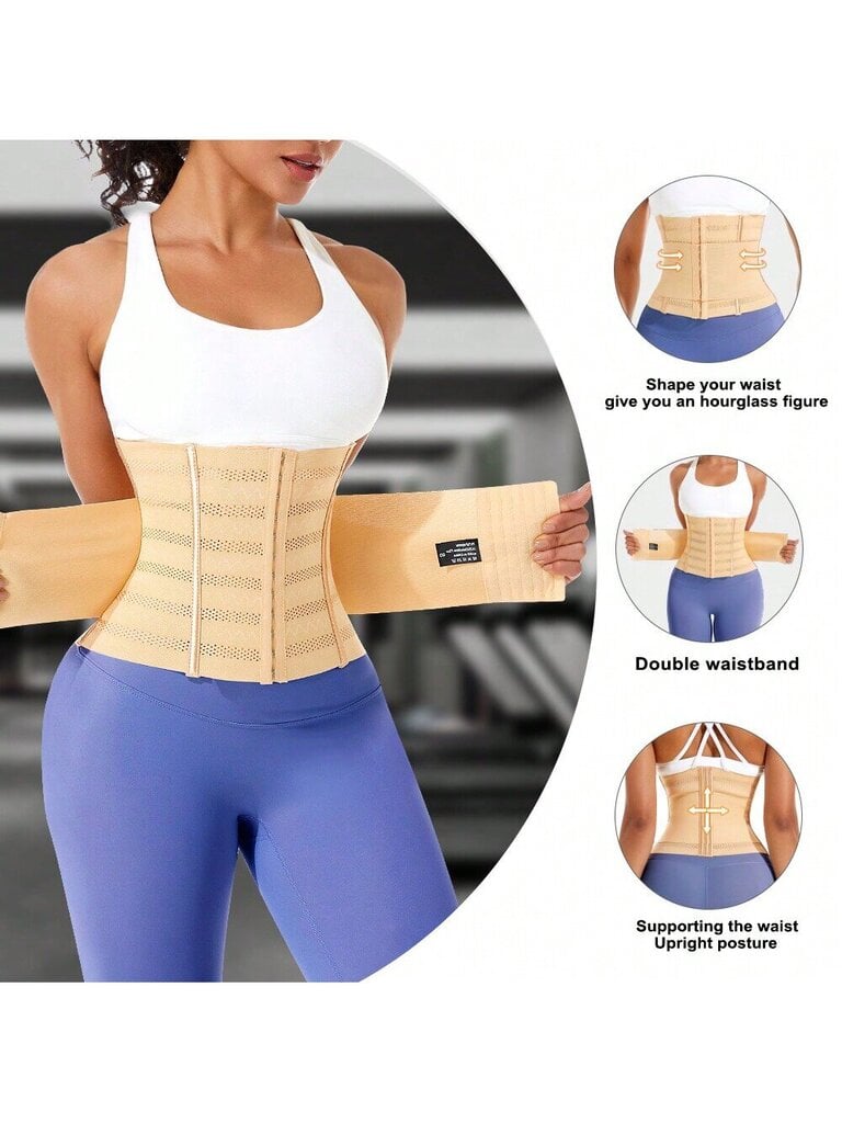 1kpl Wrap Waist Trainer Double Belt Faja Body Shaper Korsetti Shapewear Hohentava Tuppi Nainen Tasainen Kiristää Vatsaa Synnytyksen jälkeinen Tuppi vyötärötreenaaja vartalonmuovaaja·Aprikoosi·XL hinta ja tiedot | Maalit | hobbyhall.fi