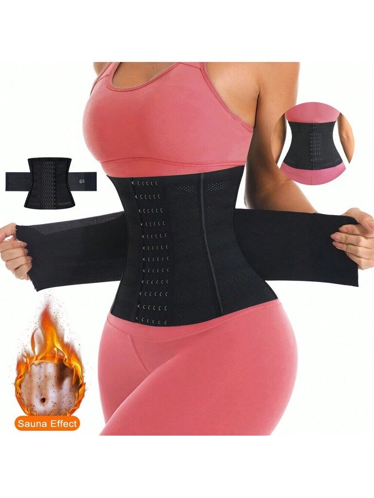 1kpl Wrap Waist Trainer Double Belt Faja Body Shaper Korsetti Shapewear Hohentava Tuppi Nainen Tasainen Kiristää Vatsaa Synnytyksen jälkeinen Tuppi vyötärötreenaaja vartalonmuovaaja·Musta·M hinta ja tiedot | Maalit | hobbyhall.fi