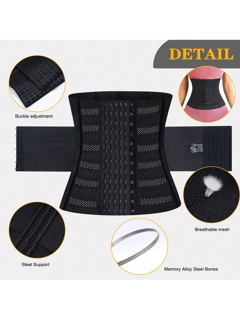 1kpl Wrap Waist Trainer Double Belt Faja Body Shaper Korsetti Shapewear Hohentava Tuppi Nainen Tasainen Kiristää Vatsaa Synnytyksen jälkeinen Tuppi vyötärötreenaaja vartalonmuovaaja·Musta·M hinta ja tiedot | Maalit | hobbyhall.fi