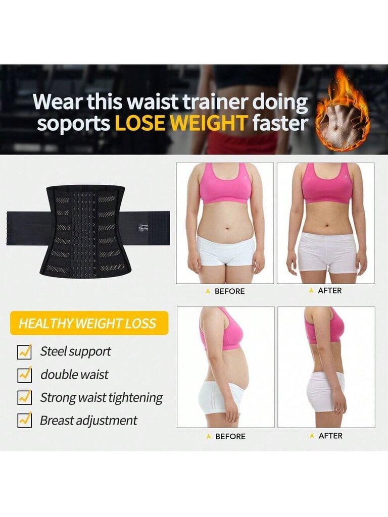 1kpl Wrap Waist Trainer Double Belt Faja Body Shaper Korsetti Shapewear Hohentava Tuppi Nainen Tasainen Kiristää Vatsaa Synnytyksen jälkeinen Tuppi vyötärötreenaaja vartalonmuovaaja·Musta·M hinta ja tiedot | Maalit | hobbyhall.fi