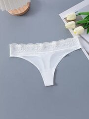 Contrast Lace No Show Thong·White·L hinta ja tiedot | Naisten sandaalit ja tossut | hobbyhall.fi