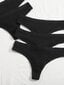 5kpl Solid Thong Set·Black·M hinta ja tiedot | Naisten sandaalit ja tossut | hobbyhall.fi