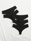 5kpl Solid Thong Set·Black·S hinta ja tiedot | Naisten sandaalit ja tossut | hobbyhall.fi