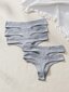 5kpl Solid Thong Set·Grey·M hinta ja tiedot | Naisten sandaalit ja tossut | hobbyhall.fi