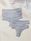 5kpl Solid Thong Set·Grey·S hinta ja tiedot | Naisten sandaalit ja tossut | hobbyhall.fi