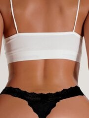 Contrast Lace Bow Front Thong Alusvaatteet·musta·M hinta ja tiedot | Naisten sandaalit ja tossut | hobbyhall.fi