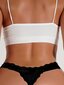 Contrast Lace Bow Front Thong Alusvaatteet·musta·M hinta ja tiedot | Naisten sandaalit ja tossut | hobbyhall.fi