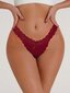 Contrast Lace Bow Front Thong Alusvaatteet·Burgundy·S hinta ja tiedot | Naisten sandaalit ja tossut | hobbyhall.fi