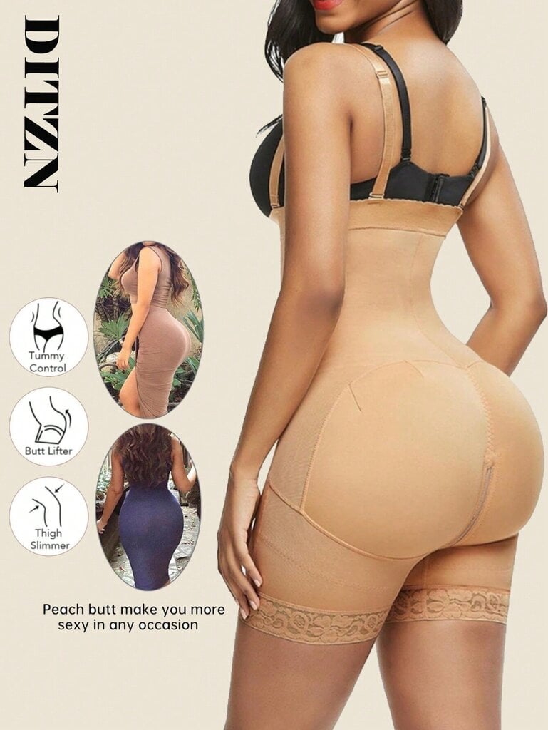 1kpl Compressing Full Shapewear Bodysuit Plus Size korkea vyötärö Body Shaper Control Faja Shortsit vyötärö Trainer vyö·Aprikoosi·L hinta ja tiedot | Muotoilevat alusvaatteet | hobbyhall.fi