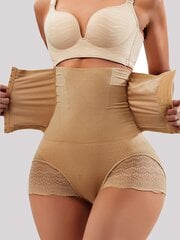 Contrast Lace Hook And Eye Shapewear Sukkahousut·Aprikoosi·XXL hinta ja tiedot | Muotoilevat alusvaatteet | hobbyhall.fi