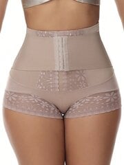 Contrast Lace Hook & Eye Shapewear Sukkahousut·Mokka Ruskea·L hinta ja tiedot | Muotoilevat alusvaatteet | hobbyhall.fi