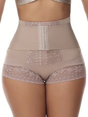 Contrast Lace Hook & Eye Shapewear Sukkahousut·Mokka Ruskea·L hinta ja tiedot | Muotoilevat alusvaatteet | hobbyhall.fi