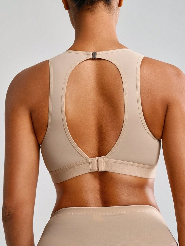 Naisten läpinäkyvä mesh-splice backless Crop -toppi, jossa muotovaatetoiminto·Khaki·S hinta ja tiedot | Hameet | hobbyhall.fi