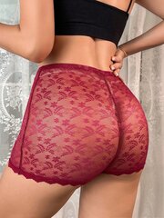 Lace Sheer turvashortsit·Burgundy·L hinta ja tiedot | Naamiaisasut | hobbyhall.fi