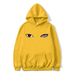 (3 keltaista-S）Arrival Harajuku Anime Hupparit Miehet/ Uchiha Uzumaki Hatake Eyes Printing Pusero Huppari Hip Hop Streetwear hinta ja tiedot | Miesten puserot ja hupparit | hobbyhall.fi