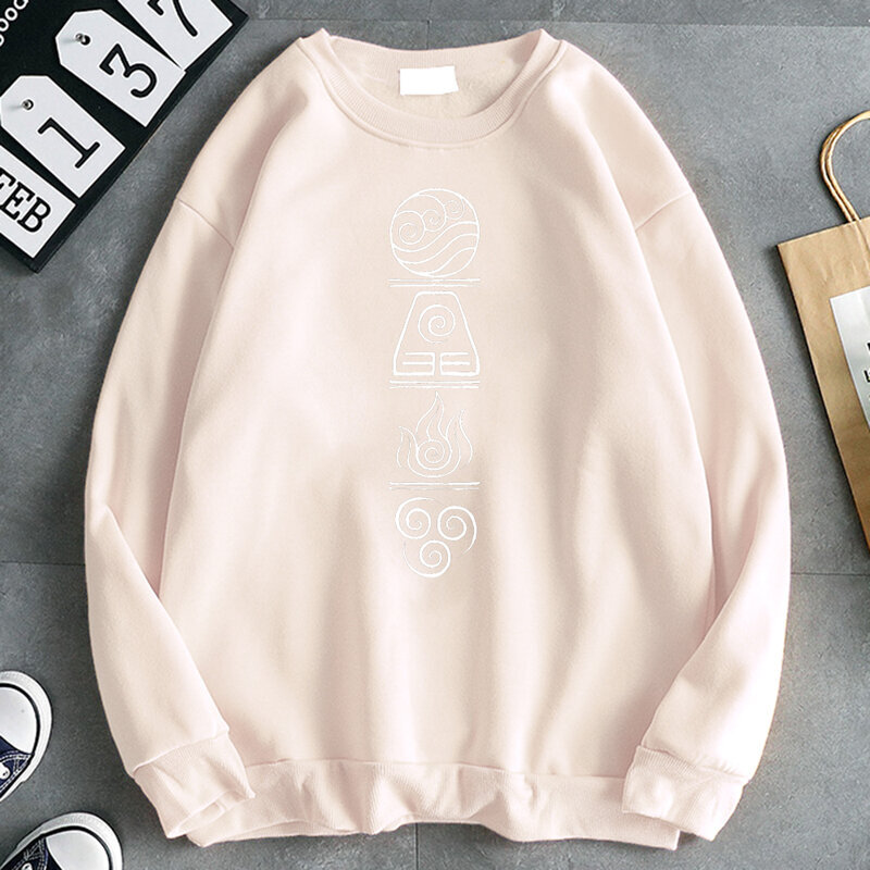 (Beige-S） Miesten hupparit Avatar The Last Airbender Print Sweatshirts hinta ja tiedot | Miesten puserot ja hupparit | hobbyhall.fi