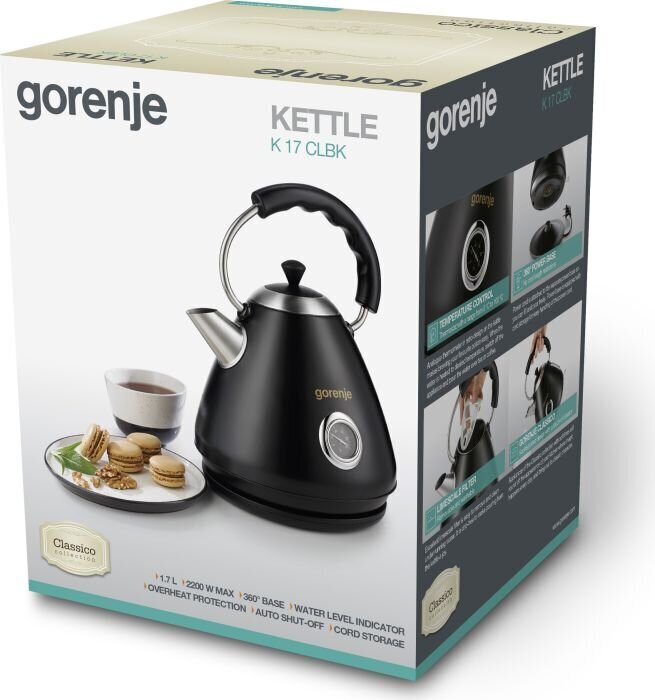 Gorenje K17CLBK hinta ja tiedot | Vedenkeittimet | hobbyhall.fi