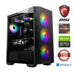 Gamer Ryzen 5 5600G 16GB 1TB SSD NVME GTX 1650 Windows 11 hinta ja tiedot | Pöytätietokoneet | hobbyhall.fi