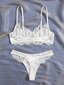 Contrast Lace Underwire Alusvaatteet Set·White·M hinta ja tiedot | Naisten alushousut | hobbyhall.fi