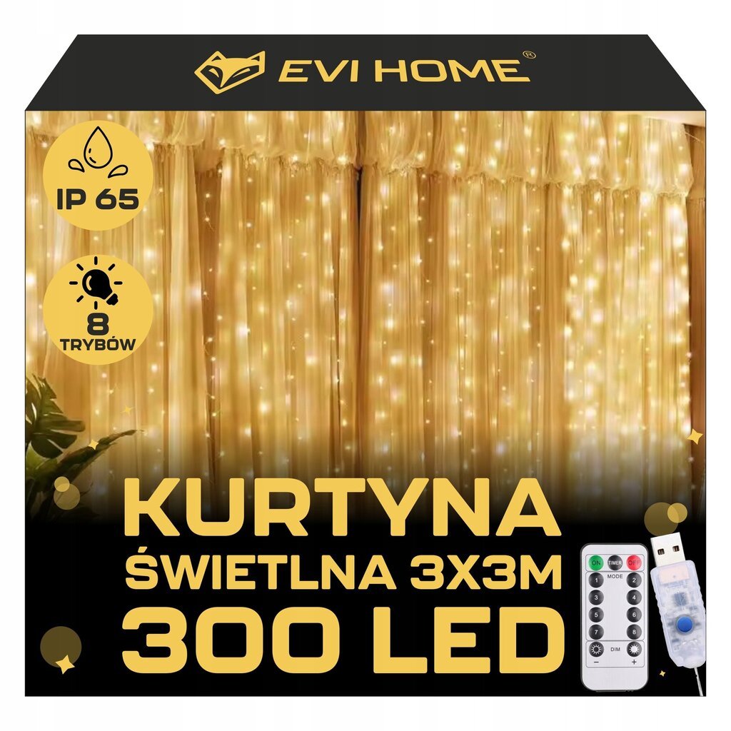 Garlianda 300 LED 3x3m, valkoinen hinta ja tiedot | Jouluvalot | hobbyhall.fi