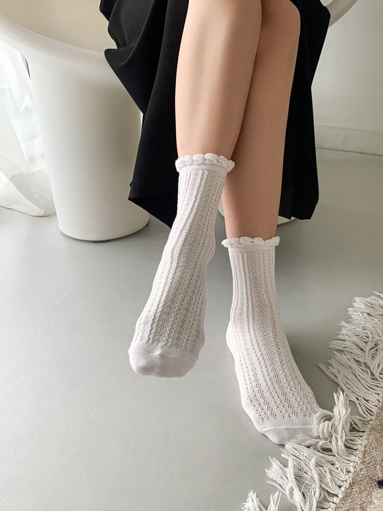 DAZY Solid Crew Socks·White·one-size hinta ja tiedot | Miesten sukat | hobbyhall.fi