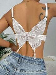 Butterfly muotoinen yksityiskohta rusetti edessä pitsi Bralette alusvaatteet·valkoinen·XL hinta ja tiedot | Rintaliivit | hobbyhall.fi