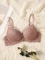 Kukkainen pitsivaljaat Underwire-rintaliivit Alusvaatteet·Dusty Pink·75A hinta ja tiedot | Rintaliivit | hobbyhall.fi