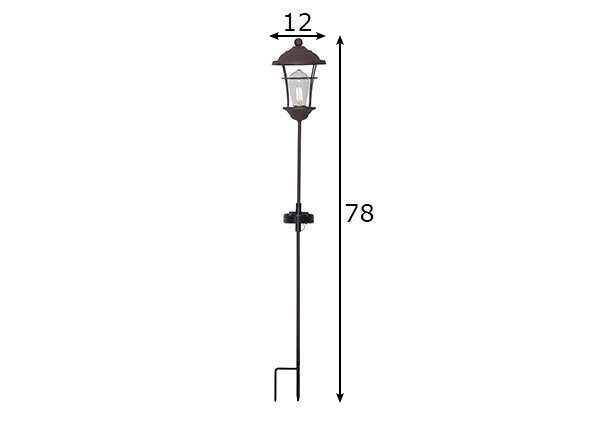 LED-sisustusvalo aurinkokennolla ruskea 0,06W 12x78cm Messina 480-59 hinta ja tiedot | Puutarha- ja ulkovalot | hobbyhall.fi